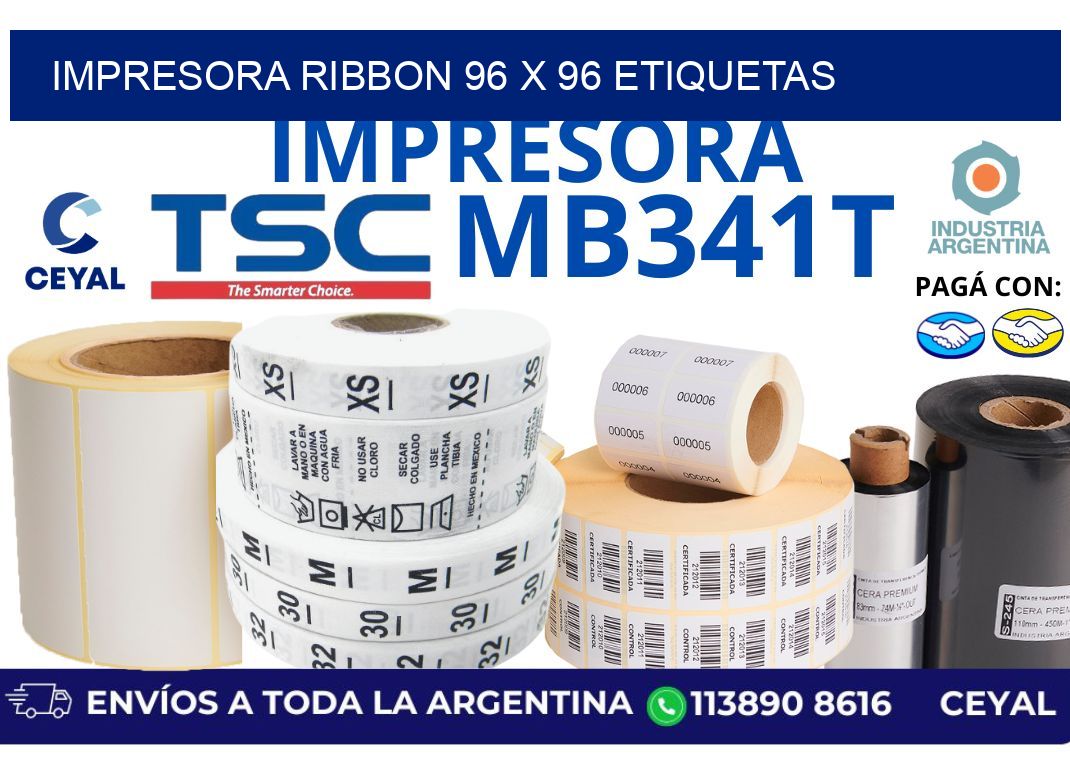 impresora ribbon 96 x 96 etiquetas