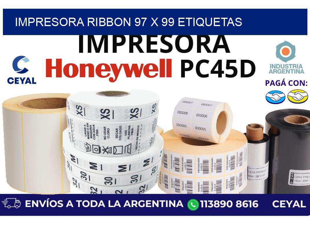 impresora ribbon 97 x 99 etiquetas