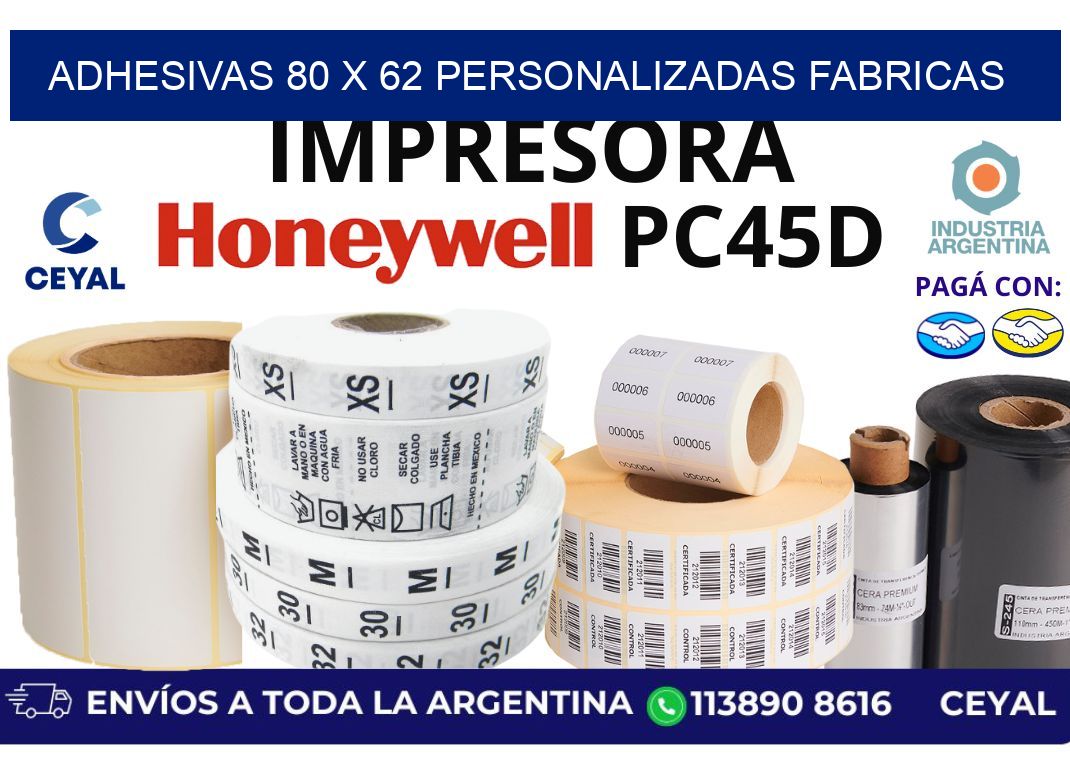 adhesivas 80 x 62 personalizadas fabricas