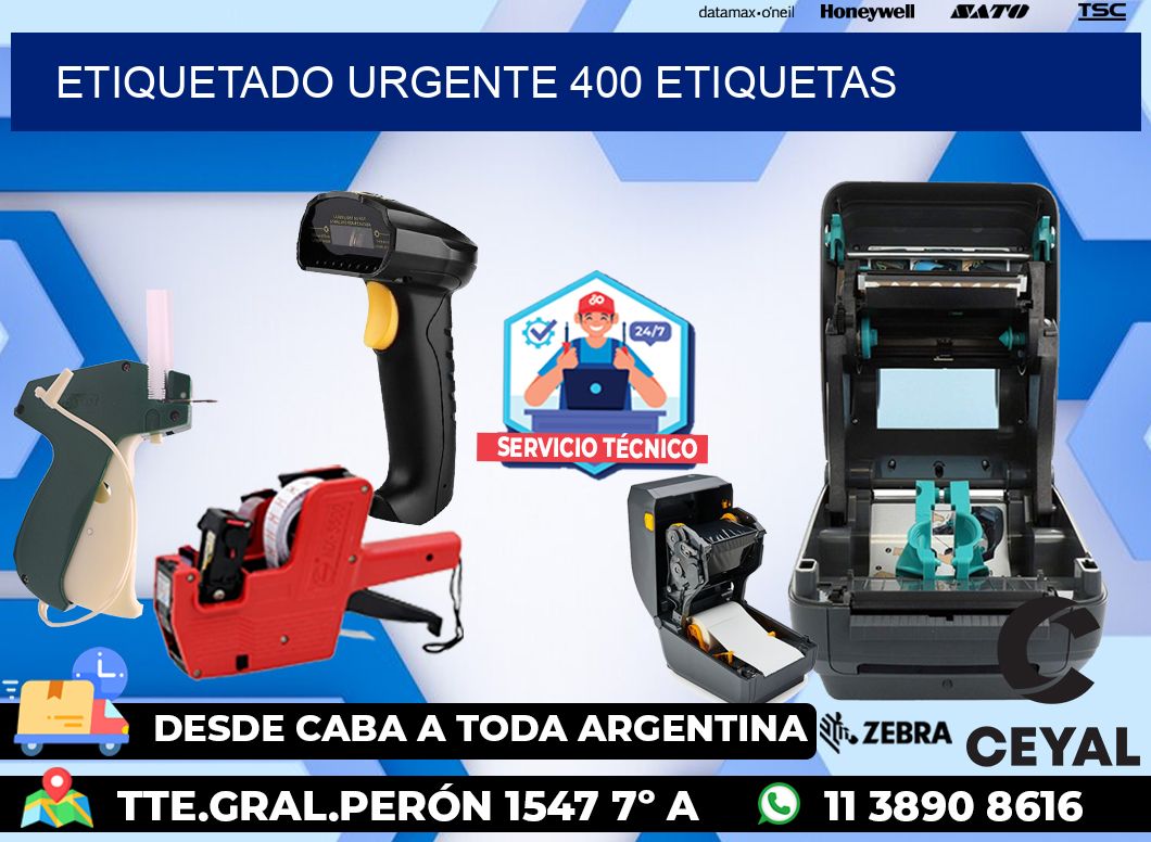 etiquetado urgente 400 etiquetas