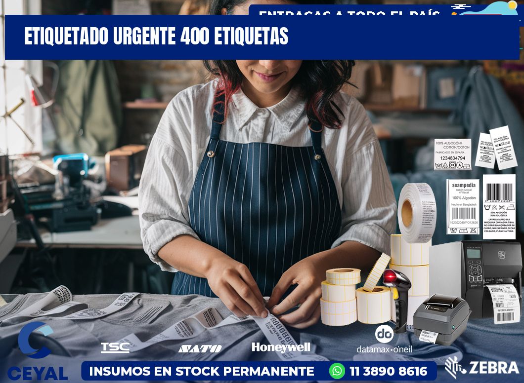 etiquetado urgente 400 etiquetas