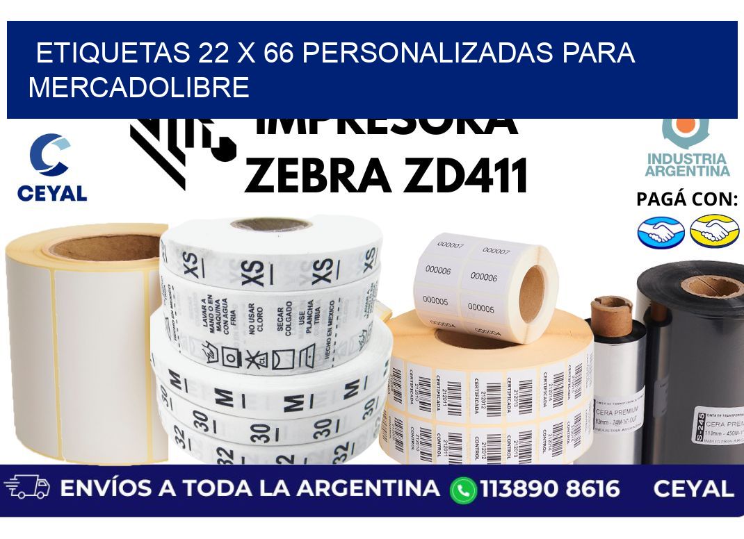 etiquetas 22 x 66 personalizadas para mercadolibre
