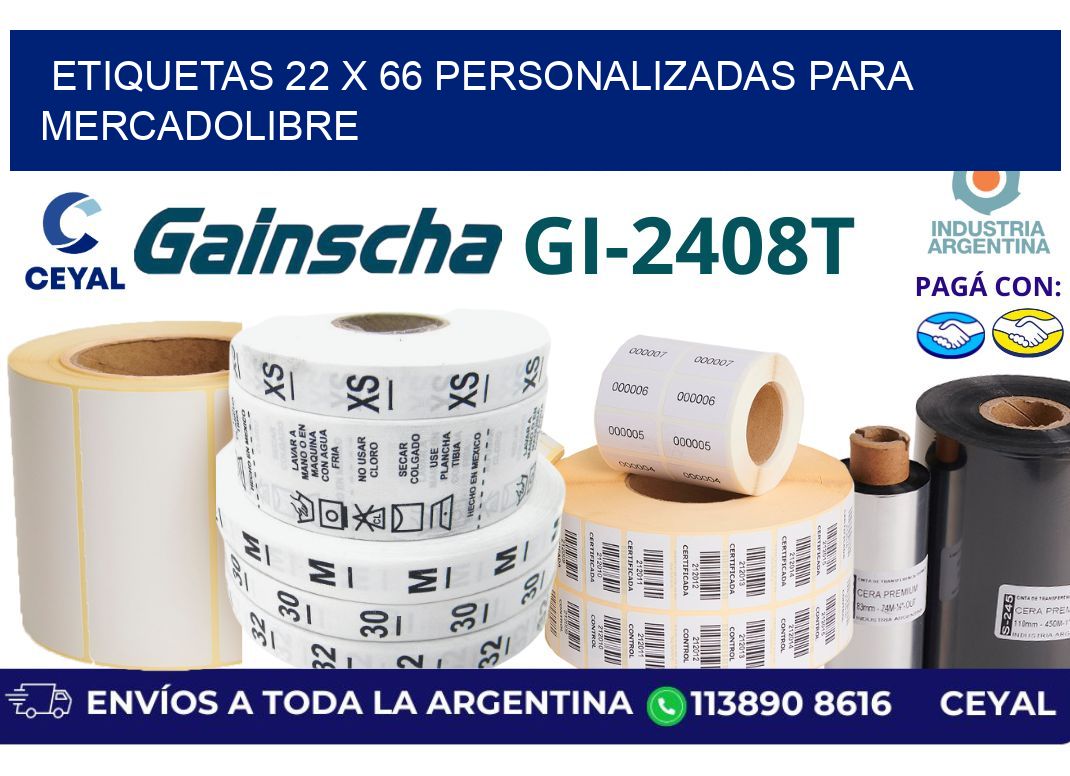 etiquetas 22 x 66 personalizadas para mercadolibre
