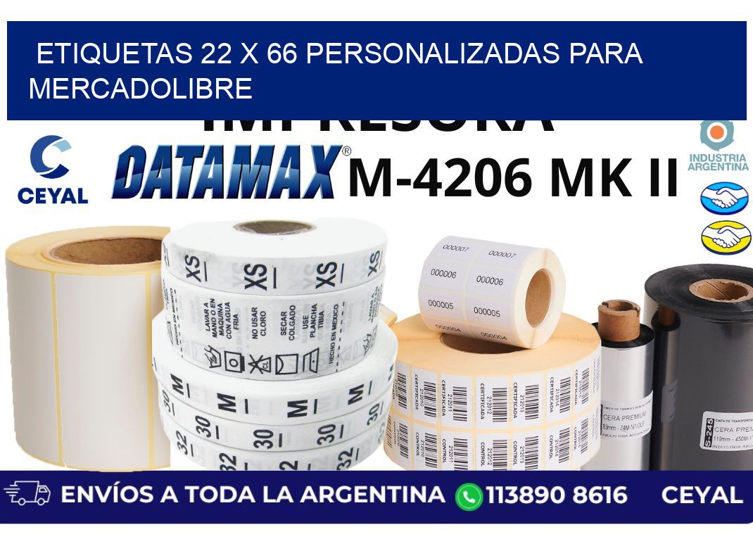 etiquetas 22 x 66 personalizadas para mercadolibre