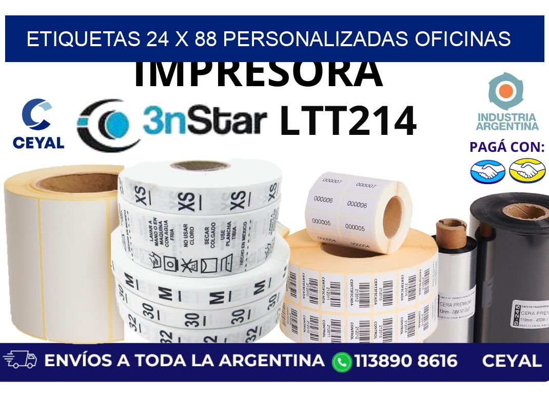 etiquetas 24 x 88 personalizadas oficinas