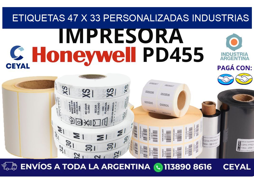 etiquetas 47 x 33 personalizadas industrias