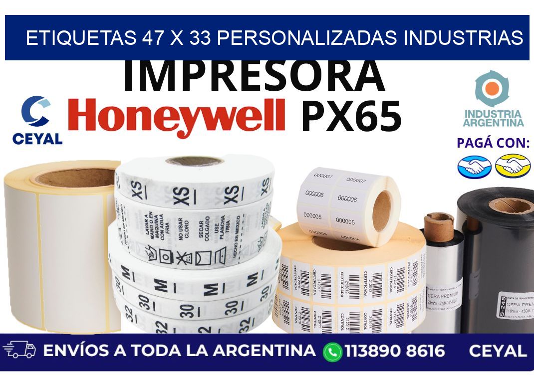 etiquetas 47 x 33 personalizadas industrias