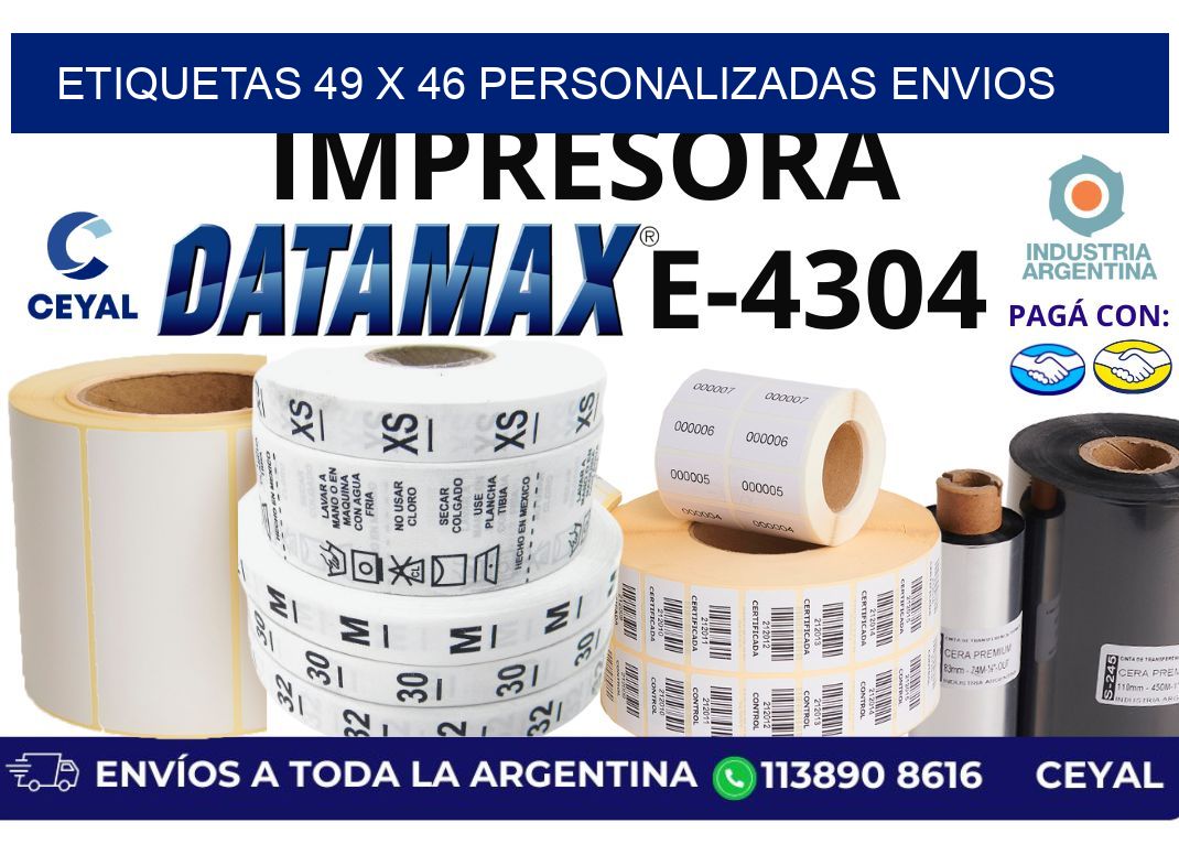 etiquetas 49 x 46 personalizadas envios