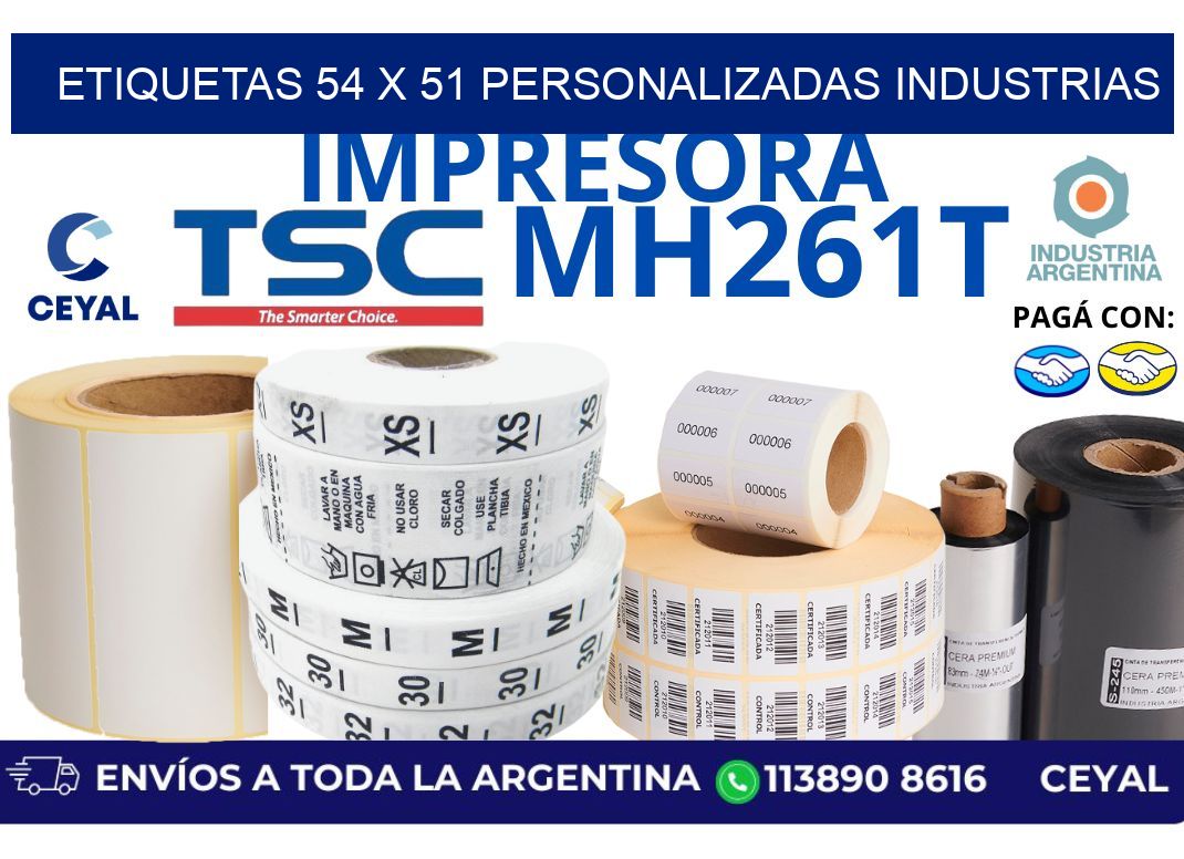 etiquetas 54 x 51 personalizadas industrias