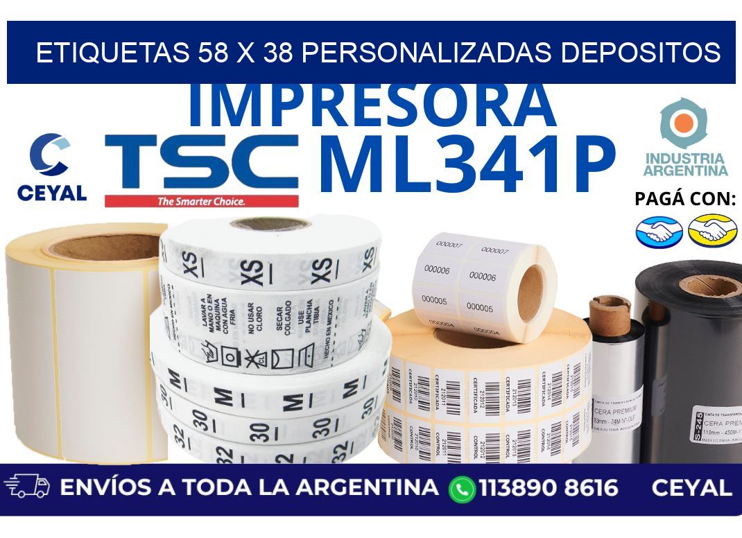etiquetas 58 x 38 personalizadas depositos