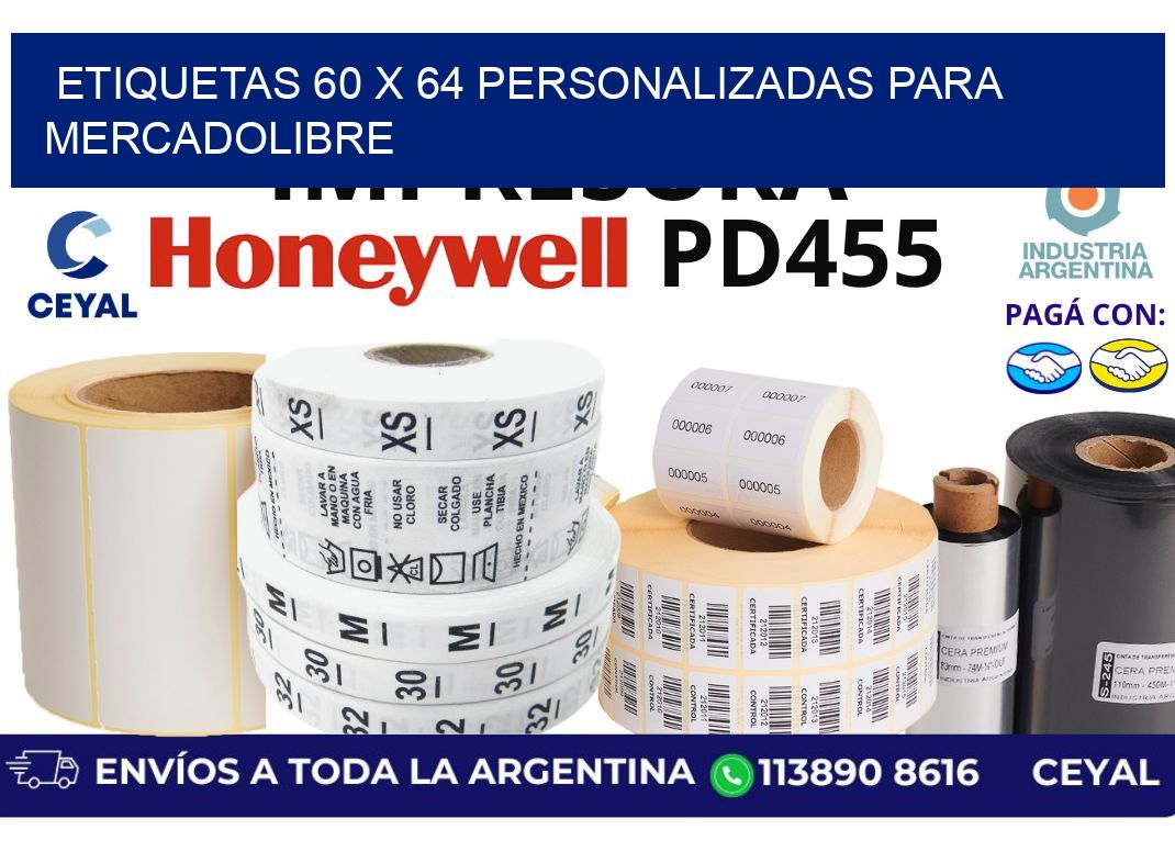 etiquetas 60 x 64 personalizadas para mercadolibre