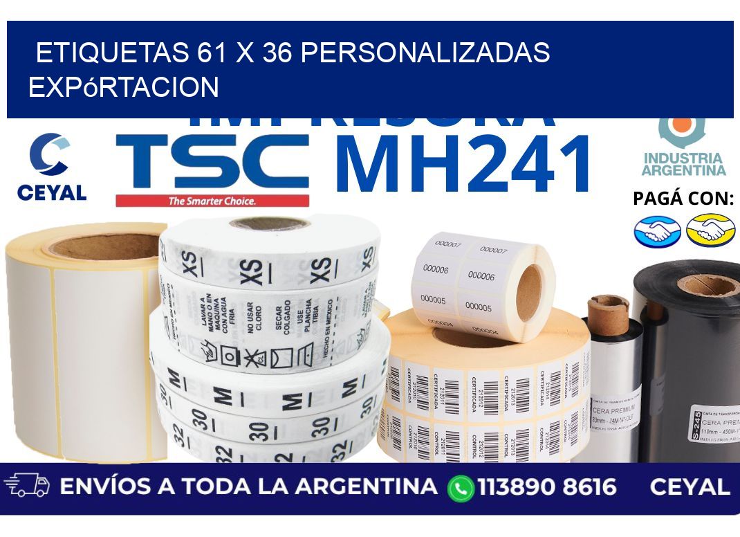 etiquetas 61 x 36 personalizadas expórtacion