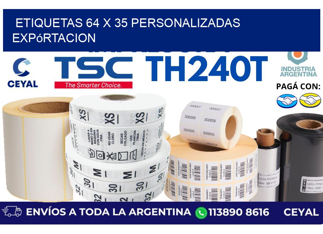 etiquetas 64 x 35 personalizadas expórtacion