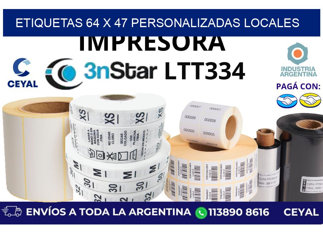 etiquetas 64 x 47 personalizadas locales