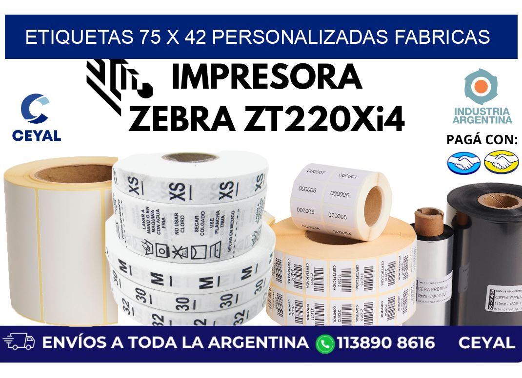 etiquetas 75 x 42 personalizadas fabricas