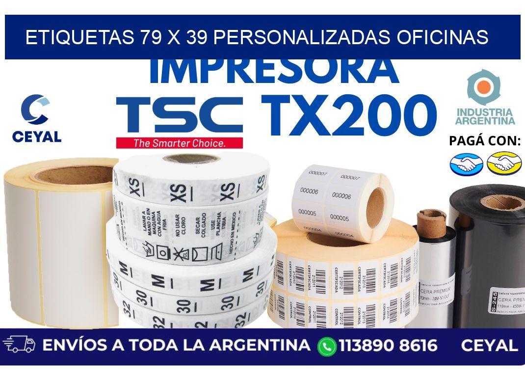 etiquetas 79 x 39 personalizadas oficinas
