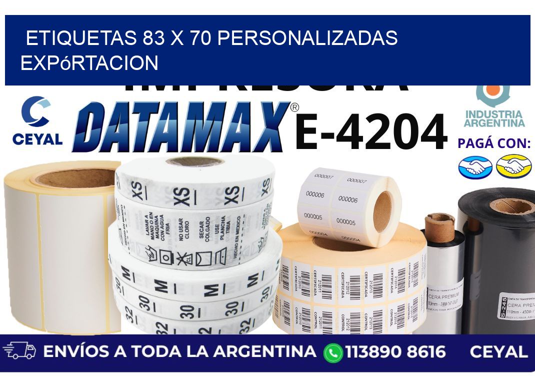 etiquetas 83 x 70 personalizadas expórtacion