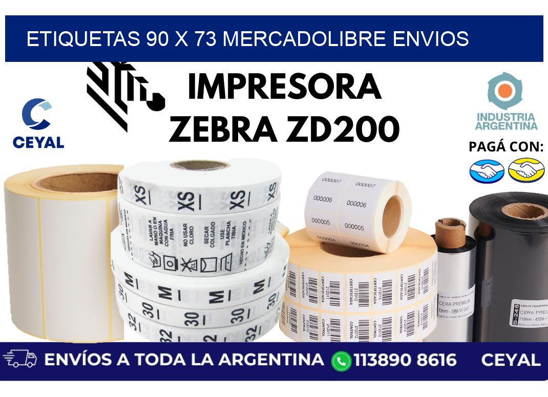 etiquetas 90 x 73 mercadolibre envios