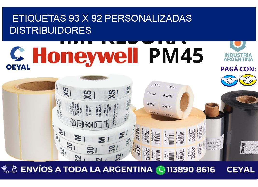 etiquetas 93 x 92 personalizadas distribuidores