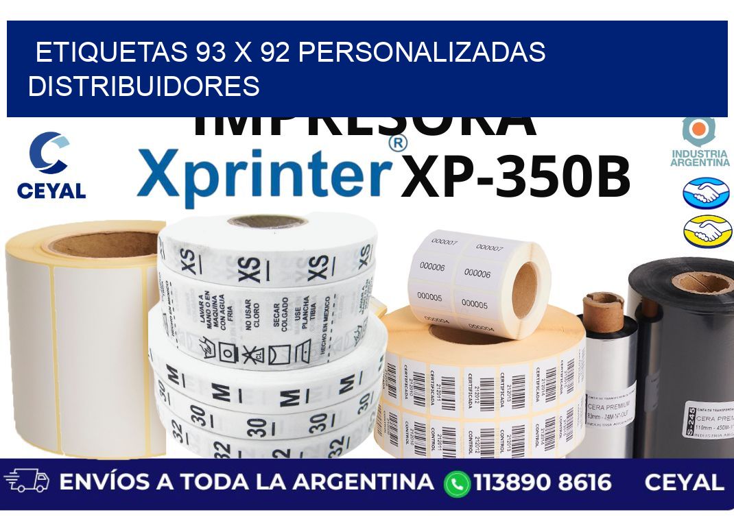 etiquetas 93 x 92 personalizadas distribuidores