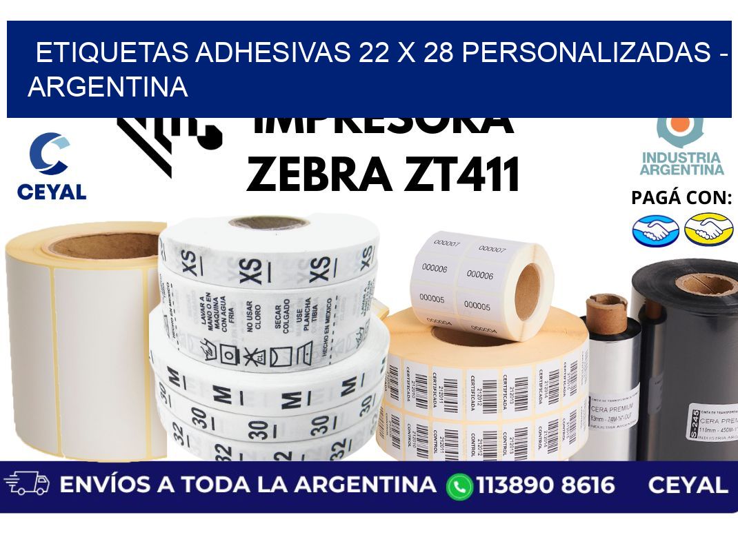 etiquetas adhesivas 22 x 28 personalizadas - Argentina