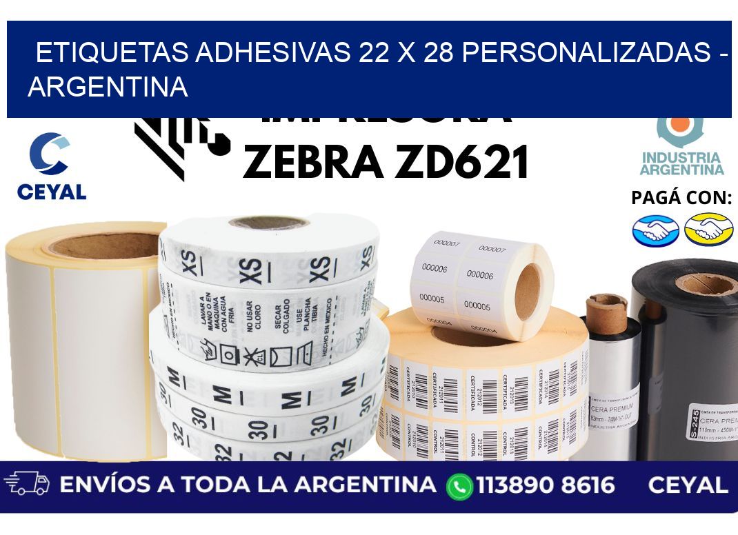 etiquetas adhesivas 22 x 28 personalizadas - Argentina