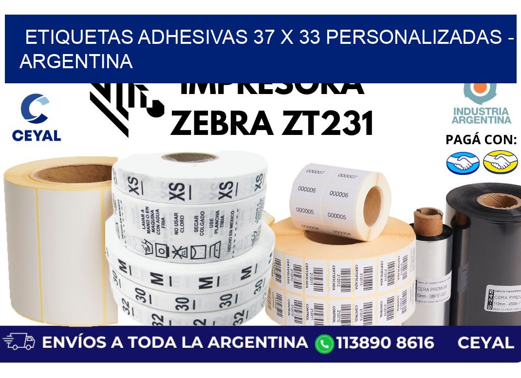 etiquetas adhesivas 37 x 33 personalizadas - Argentina