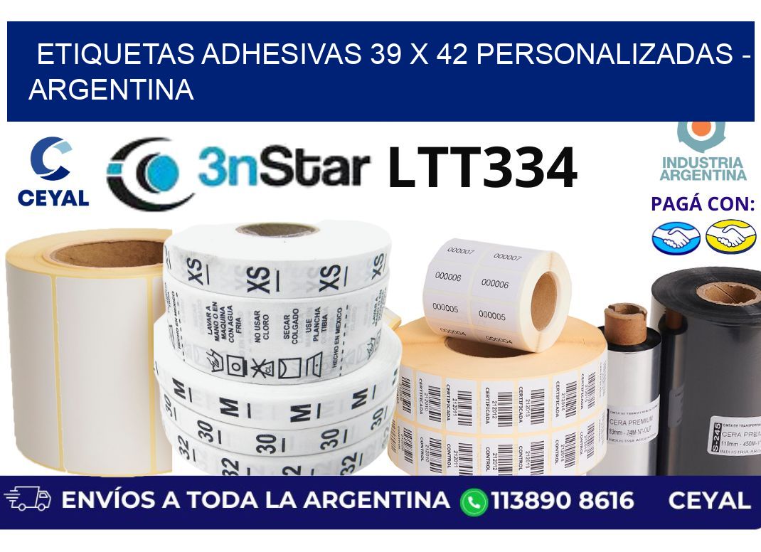 etiquetas adhesivas 39 x 42 personalizadas - Argentina
