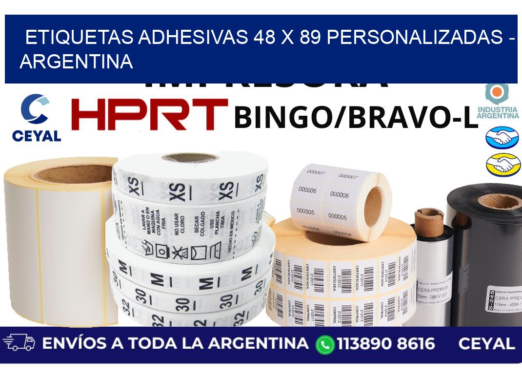 etiquetas adhesivas 48 x 89 personalizadas - Argentina