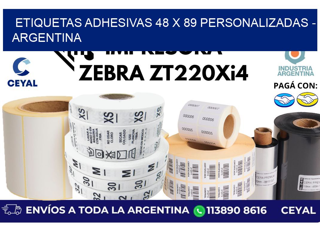 etiquetas adhesivas 48 x 89 personalizadas – Argentina