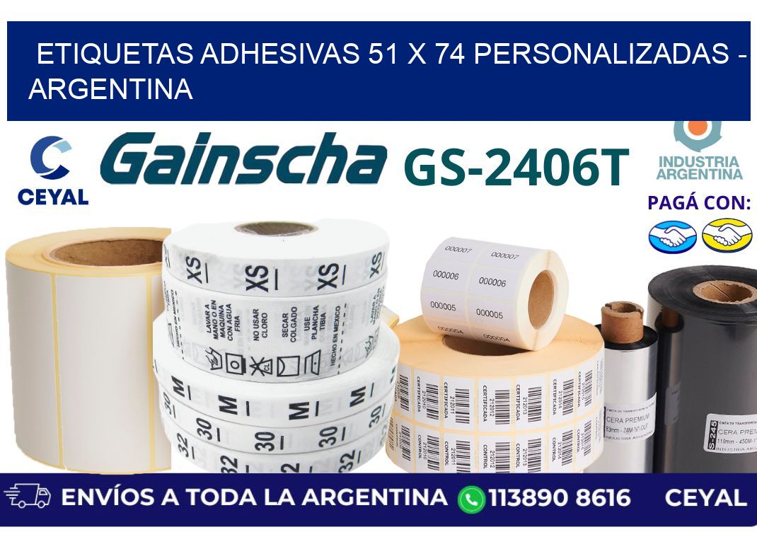 etiquetas adhesivas 51 x 74 personalizadas - Argentina