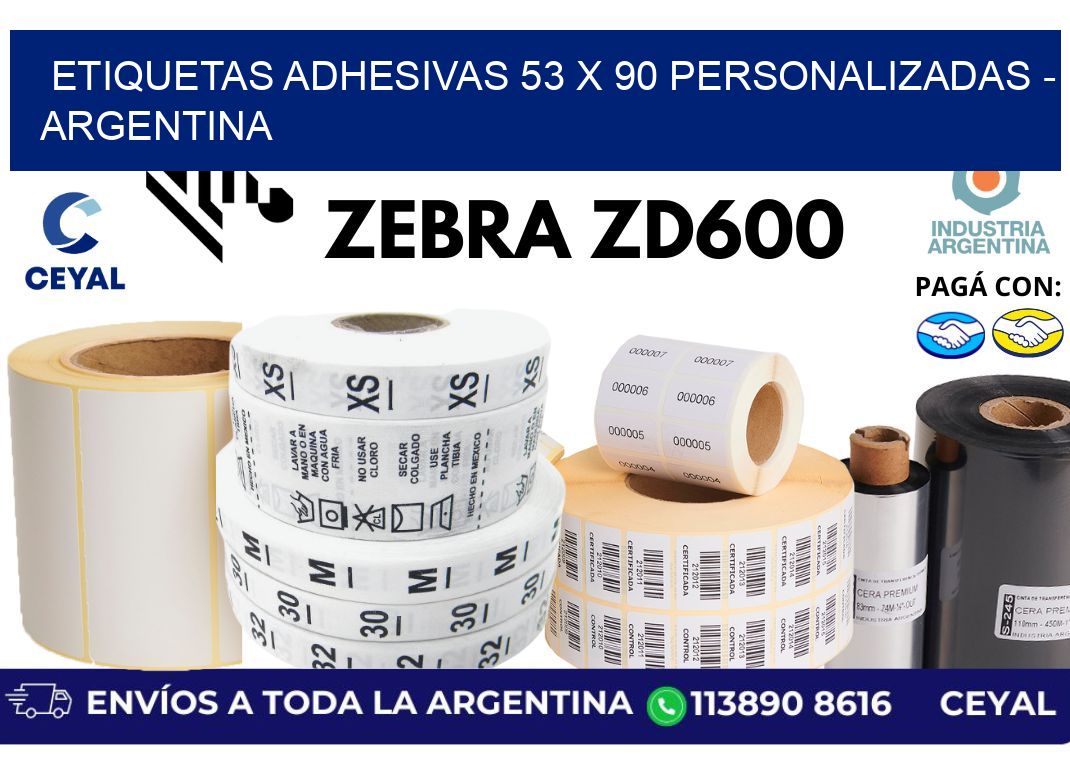etiquetas adhesivas 53 x 90 personalizadas - Argentina