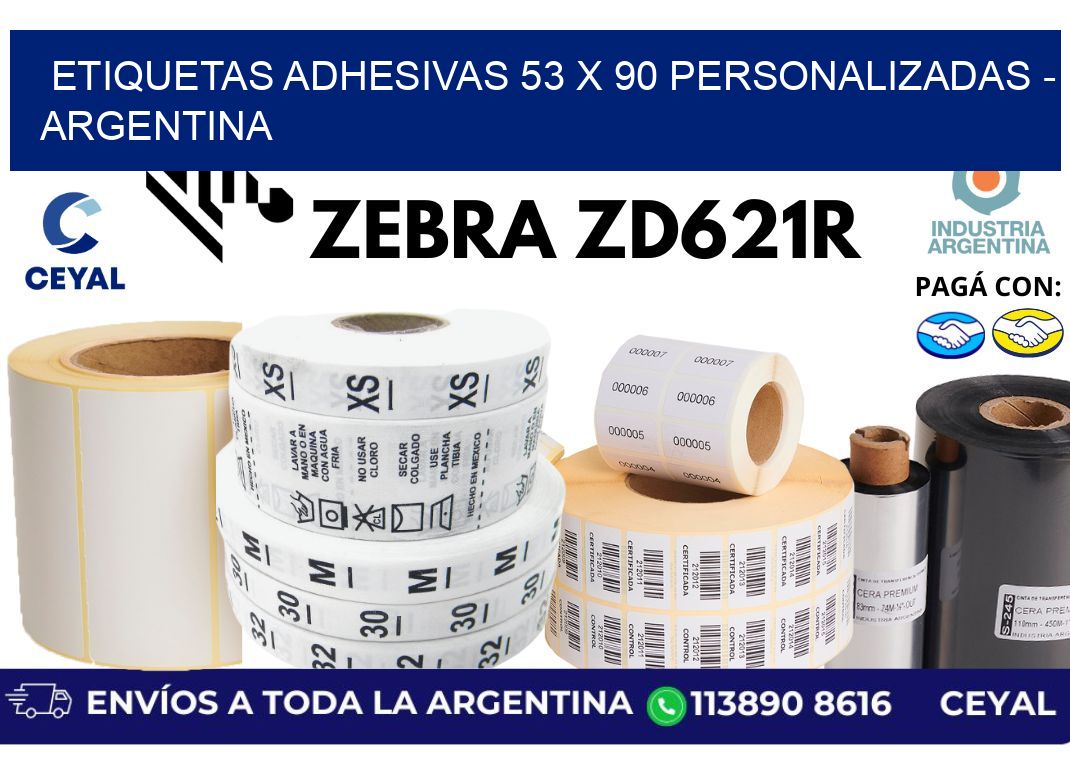 etiquetas adhesivas 53 x 90 personalizadas – Argentina