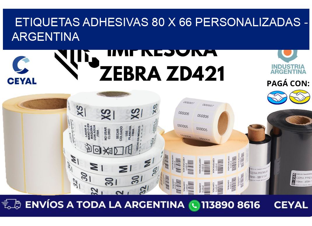 etiquetas adhesivas 80 x 66 personalizadas - Argentina
