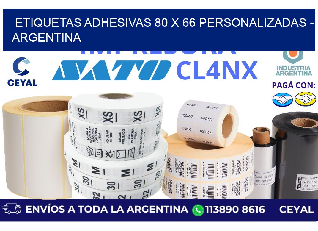 etiquetas adhesivas 80 x 66 personalizadas - Argentina