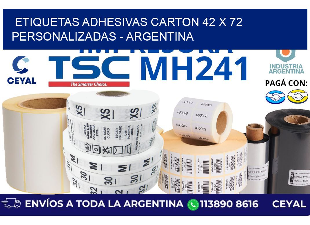 etiquetas adhesivas carton 42 x 72 personalizadas – Argentina