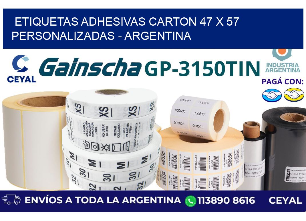 etiquetas adhesivas carton 47 x 57 personalizadas - Argentina