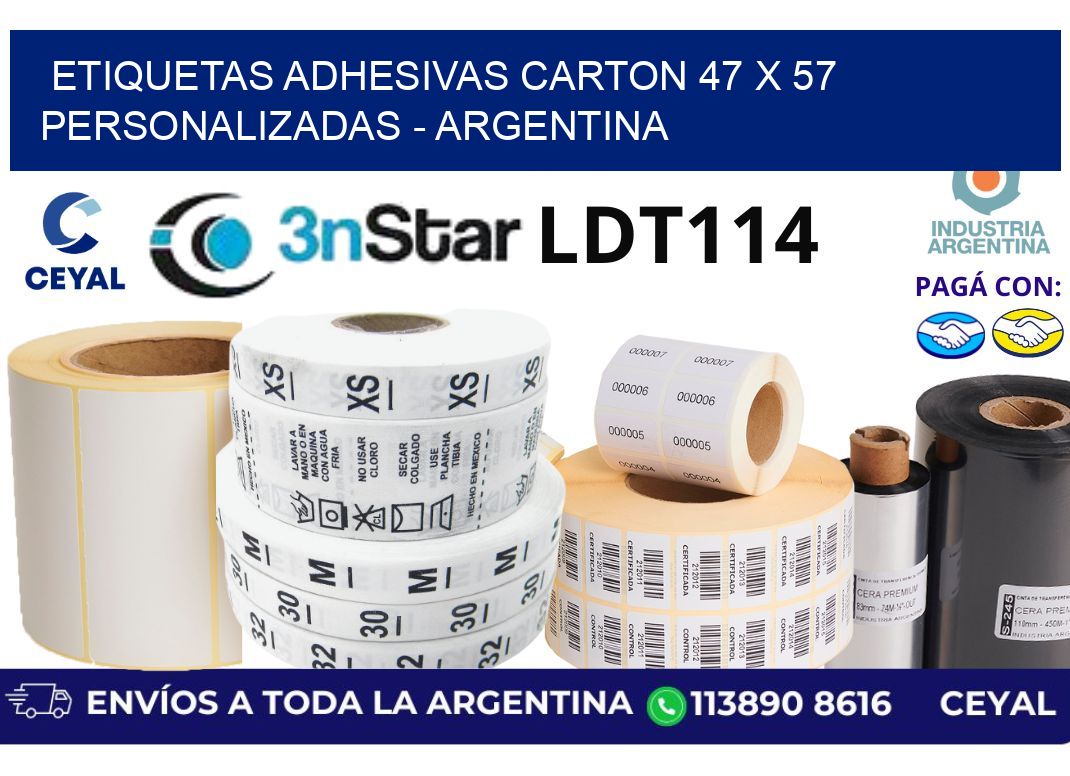 etiquetas adhesivas carton 47 x 57 personalizadas – Argentina