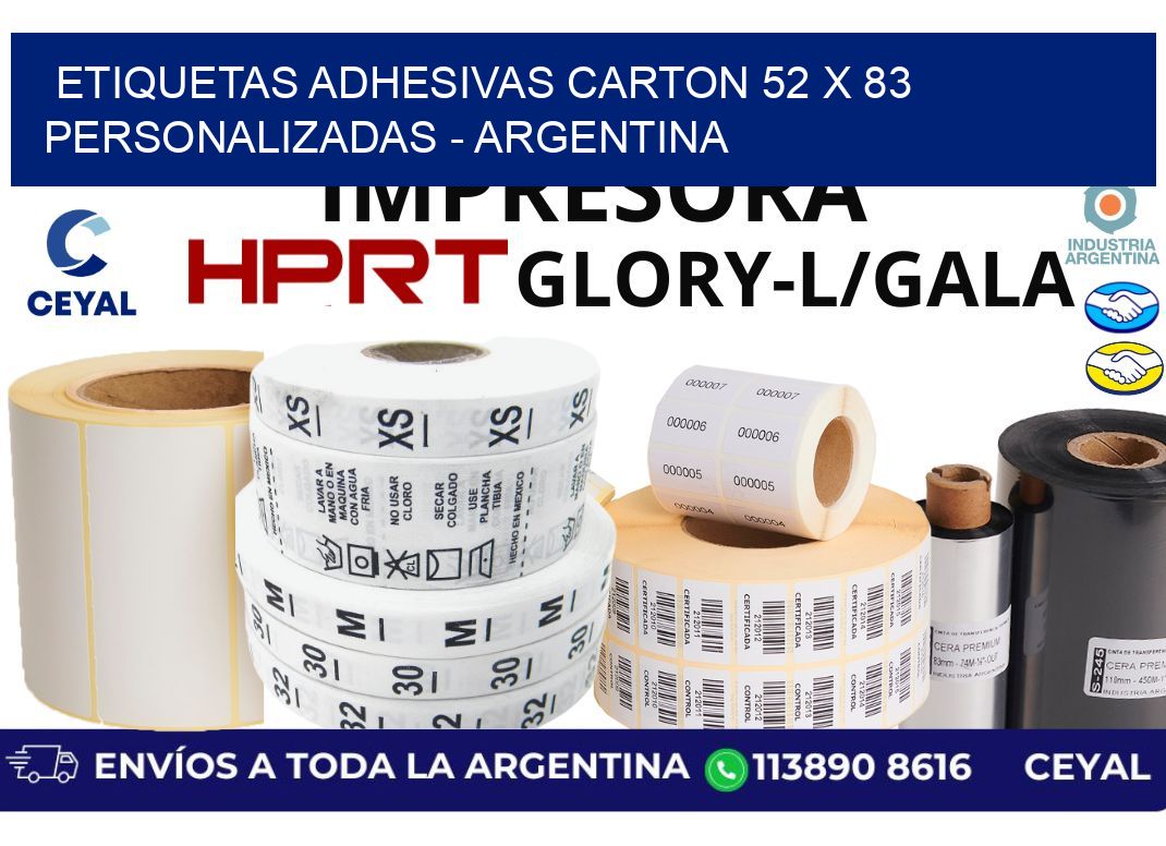 etiquetas adhesivas carton 52 x 83 personalizadas - Argentina