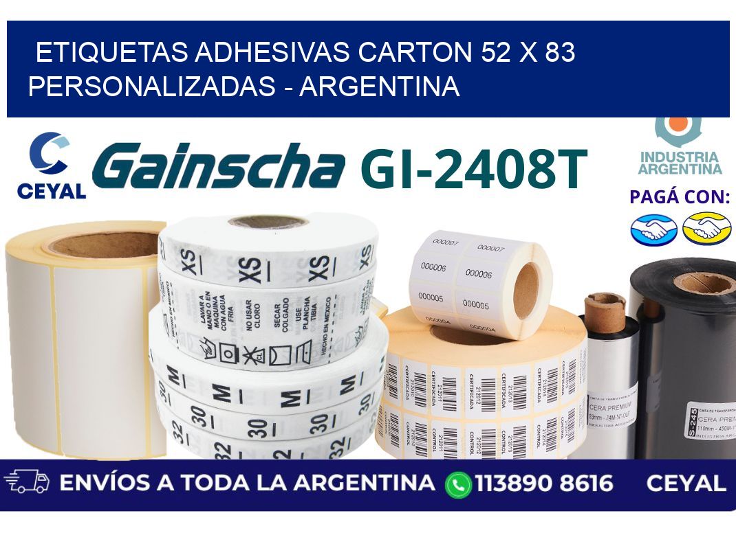 etiquetas adhesivas carton 52 x 83 personalizadas - Argentina