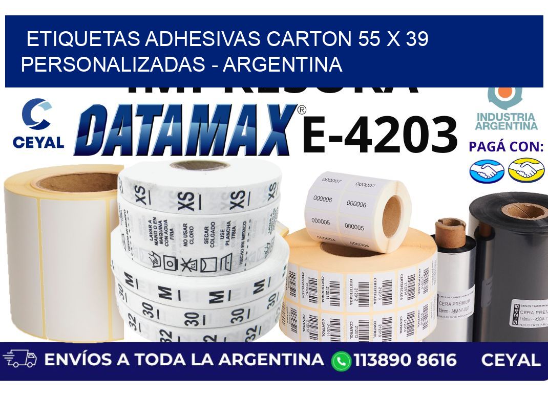 etiquetas adhesivas carton 55 x 39 personalizadas – Argentina