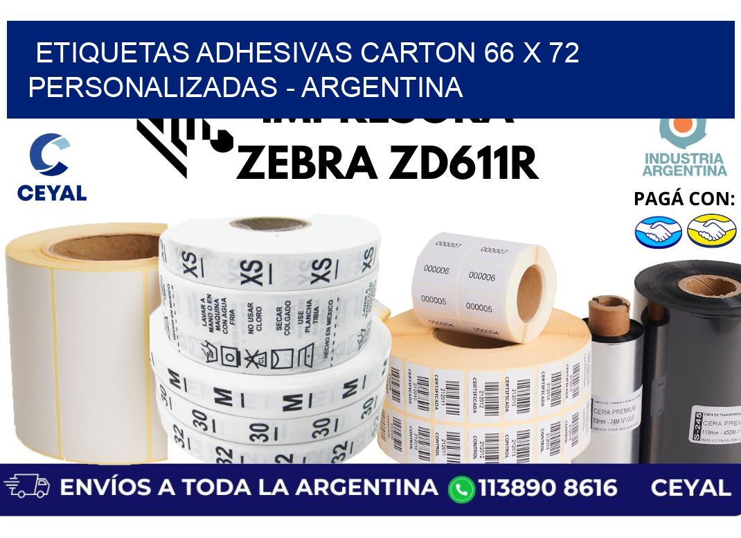 etiquetas adhesivas carton 66 x 72 personalizadas - Argentina