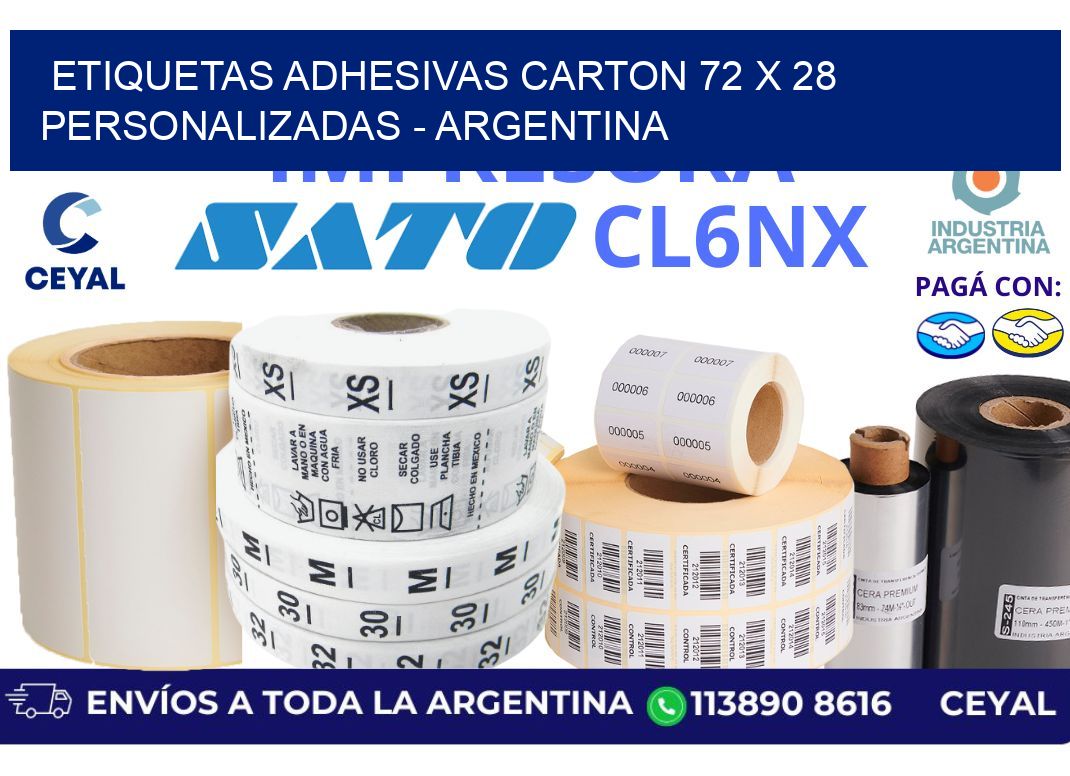 etiquetas adhesivas carton 72 x 28 personalizadas - Argentina
