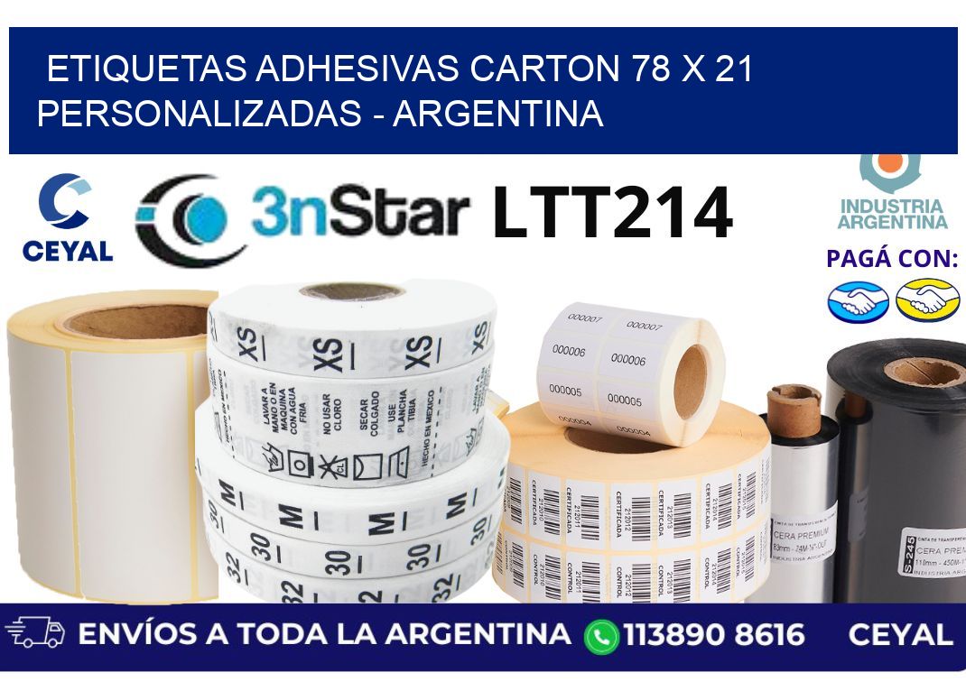 etiquetas adhesivas carton 78 x 21 personalizadas – Argentina
