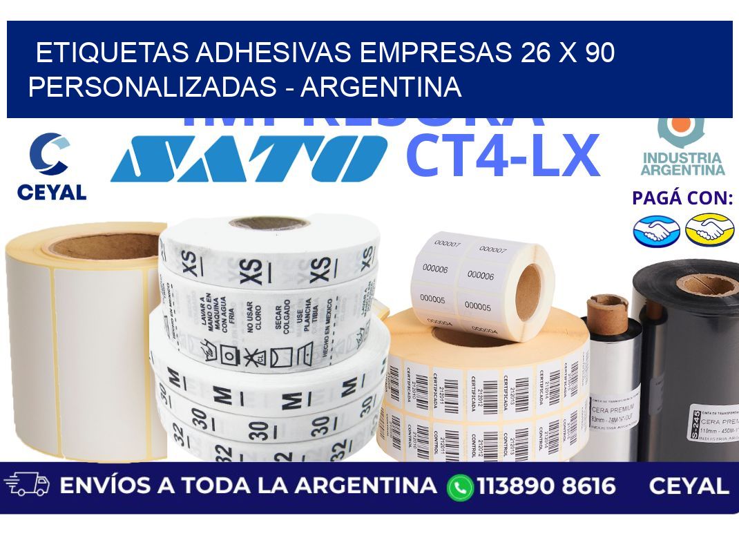 etiquetas adhesivas empresas 26 x 90 personalizadas - Argentina