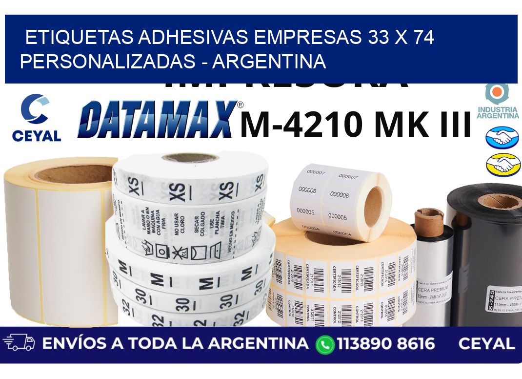 etiquetas adhesivas empresas 33 x 74 personalizadas - Argentina
