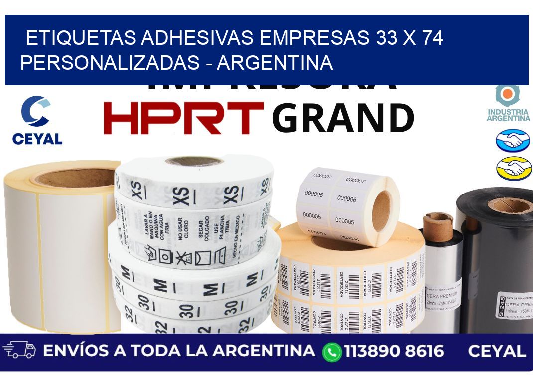 etiquetas adhesivas empresas 33 x 74 personalizadas - Argentina