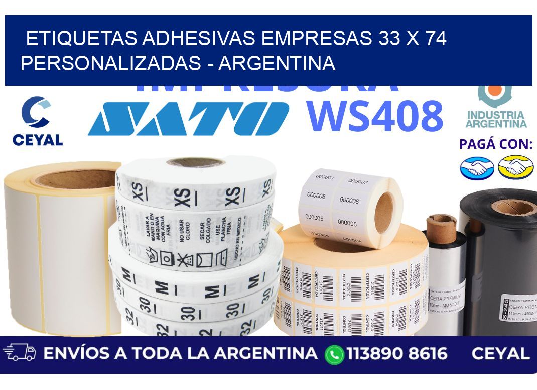 etiquetas adhesivas empresas 33 x 74 personalizadas – Argentina