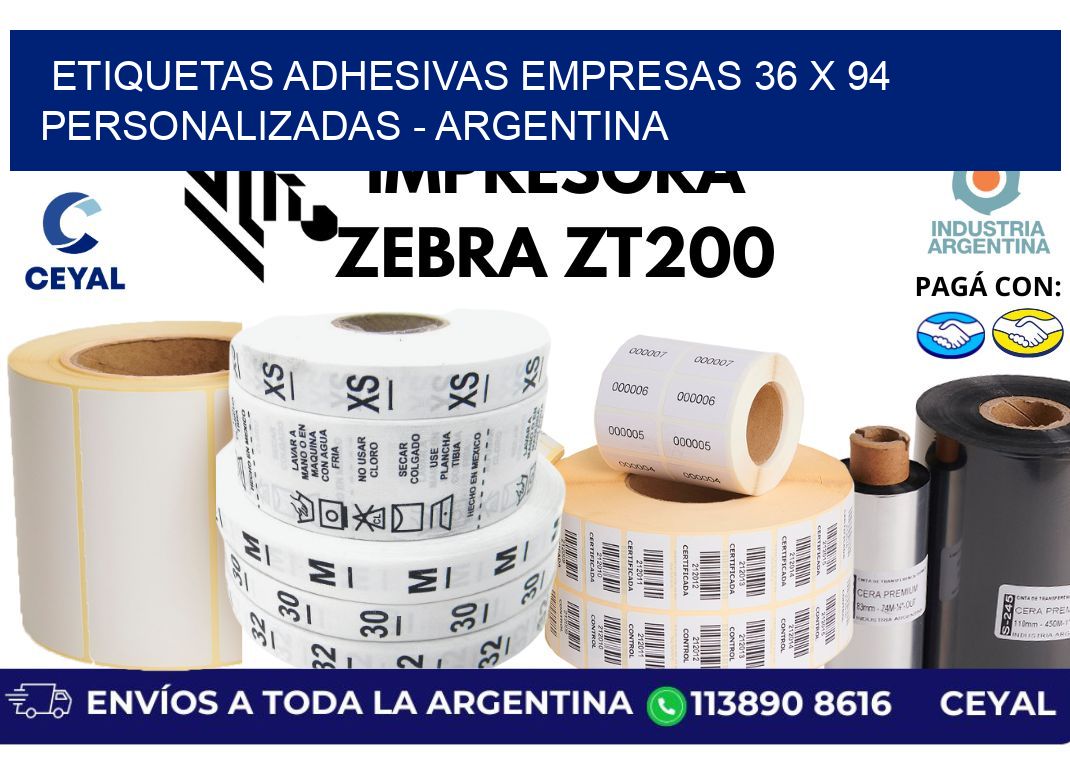etiquetas adhesivas empresas 36 x 94 personalizadas - Argentina