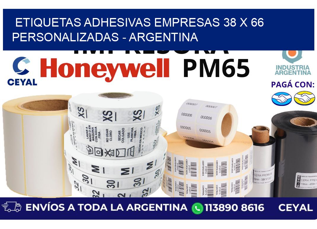 etiquetas adhesivas empresas 38 x 66 personalizadas - Argentina
